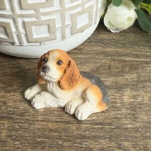 Vintage Stone Critters Littles Beagle Dog Figurine 1988 SCL-027 Brown Black